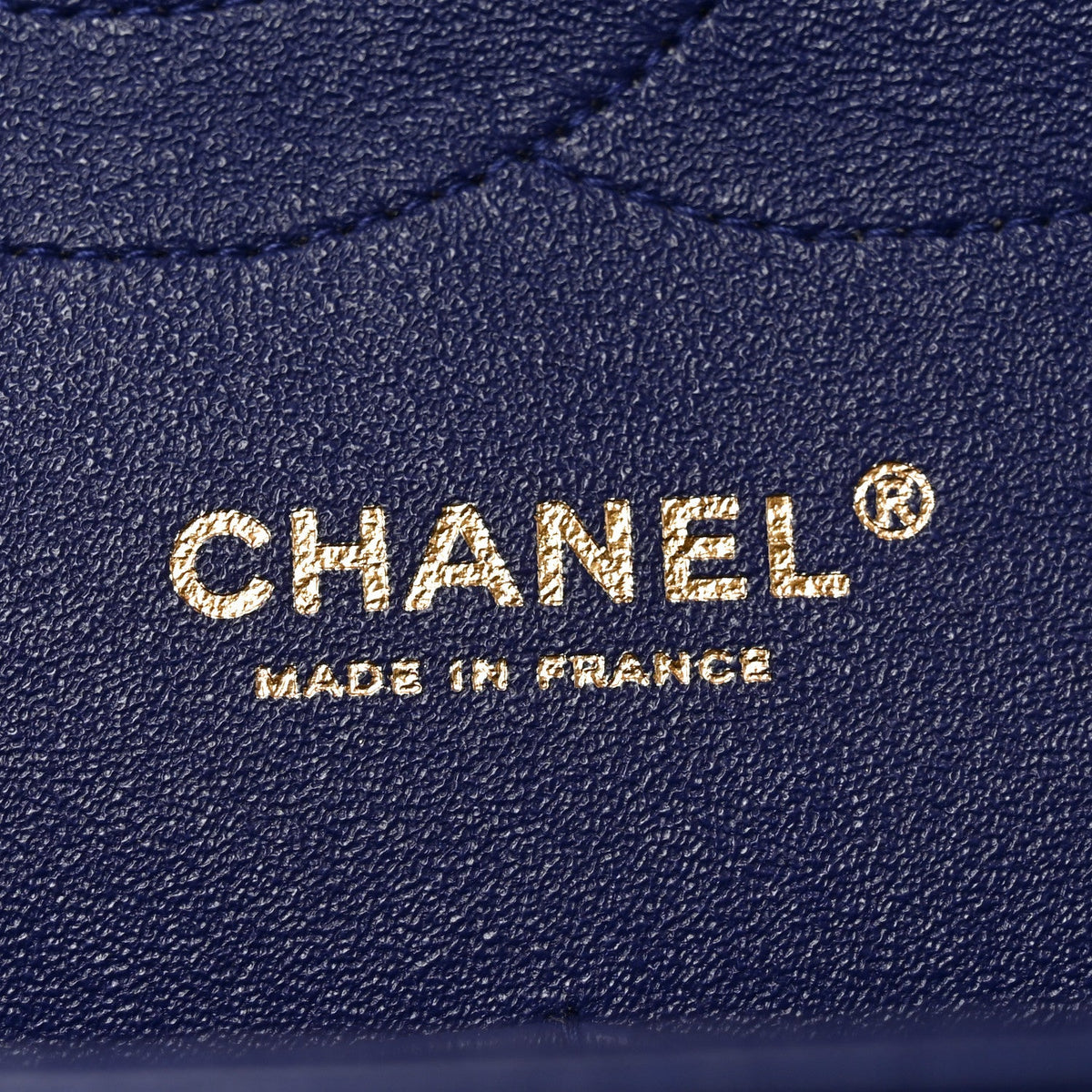 Lambskin Chevron Quilted Jumbo Double Flap Navy Blue At My store
