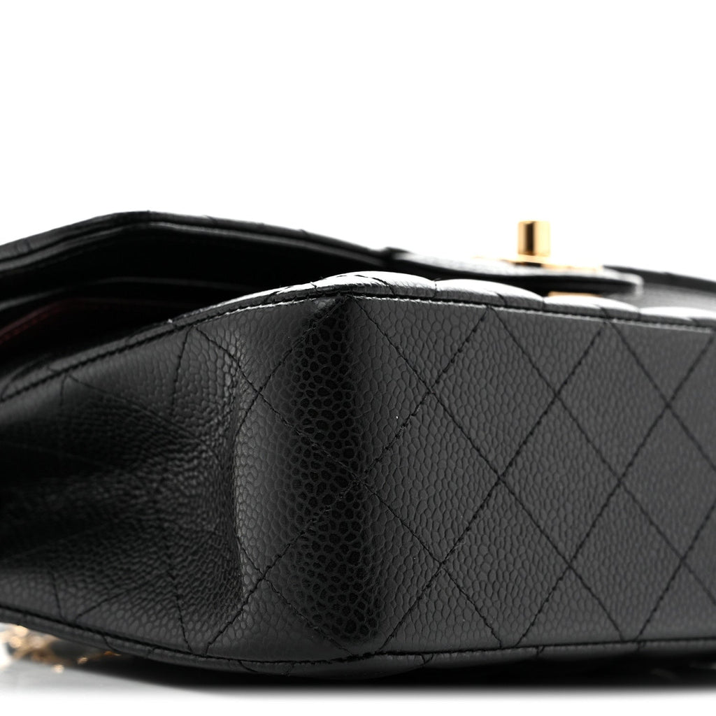 Caviar Quilted Small Double Flap Black At My store