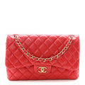 Lambskin Quilted Jumbo Double Flap Red At My store