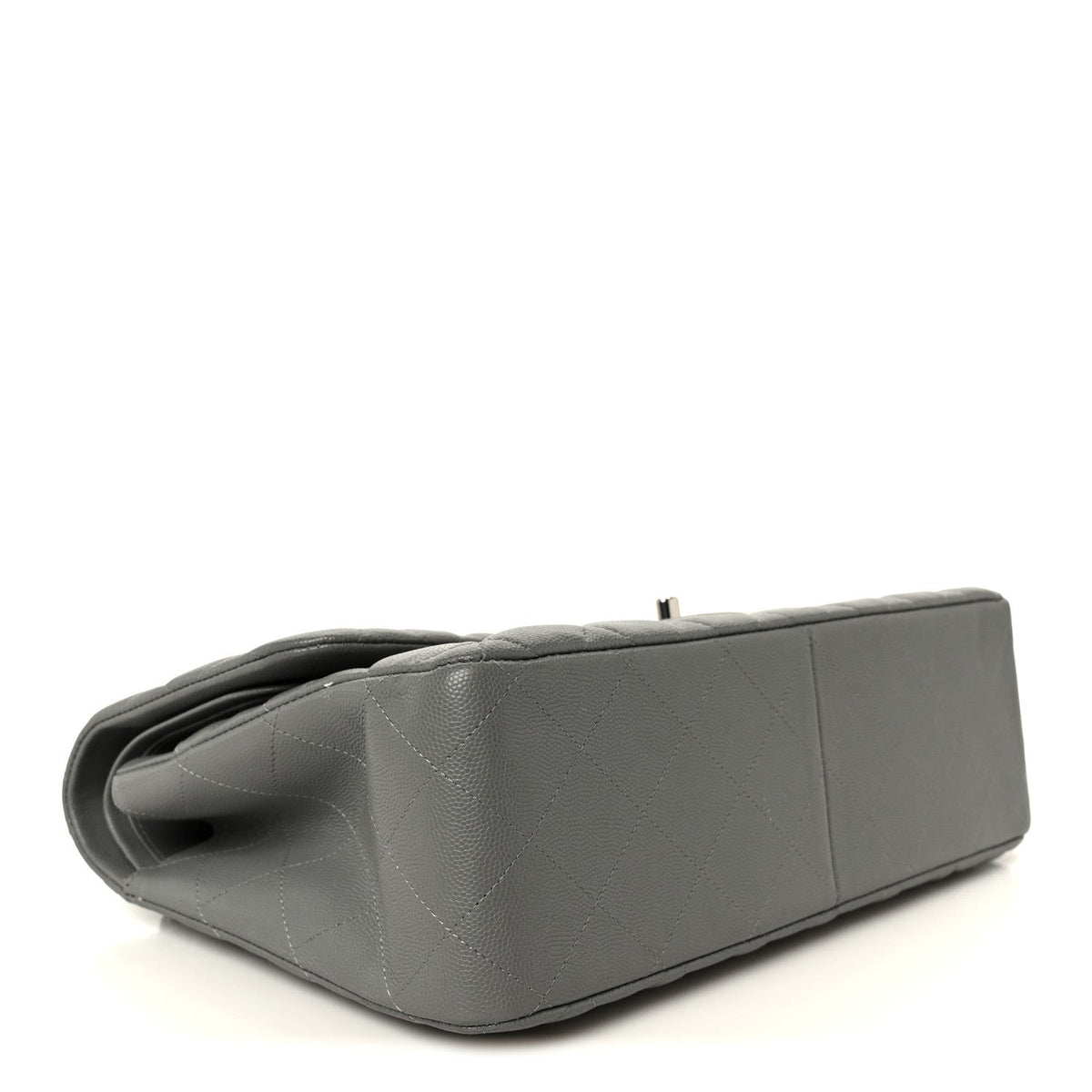 Caviar Quilted Jumbo Double Flap Grey At My store
