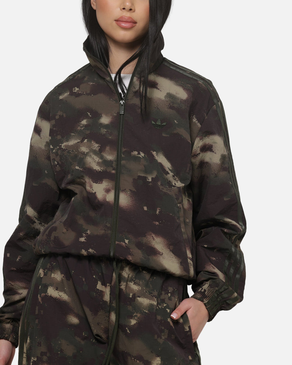 Best-Selling Adidas Women's Loose Track Top Green Camo