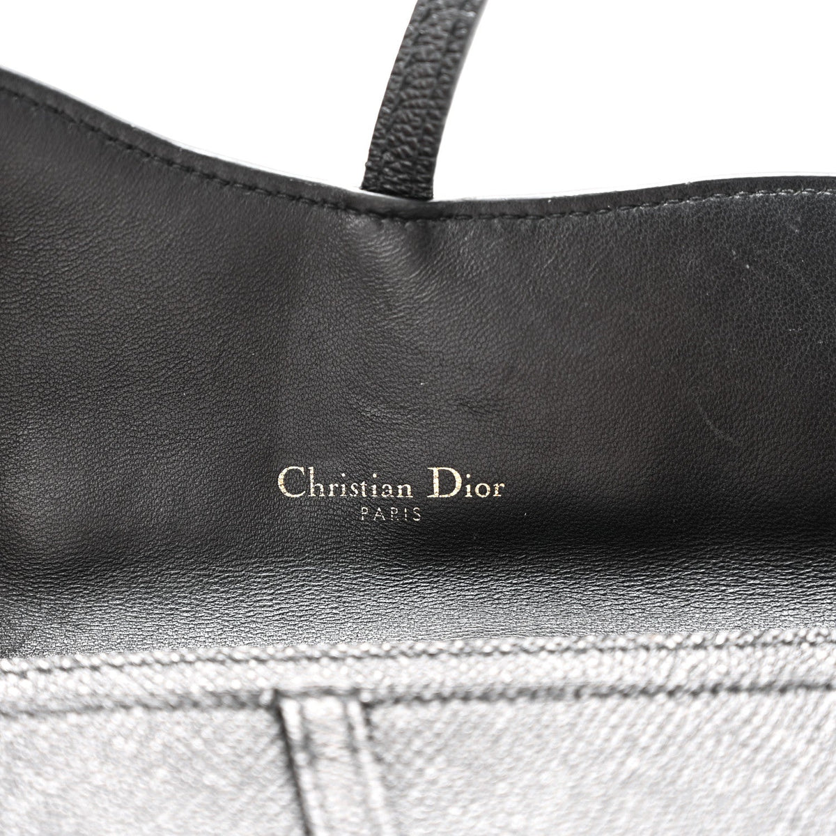 Grained Calfskin Saddle Chain Wallet Pouch Black AT My store