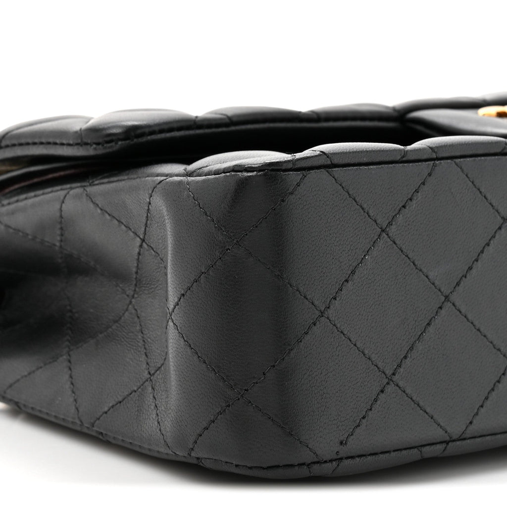 Lambskin Quilted Small Double Flap Black At My store