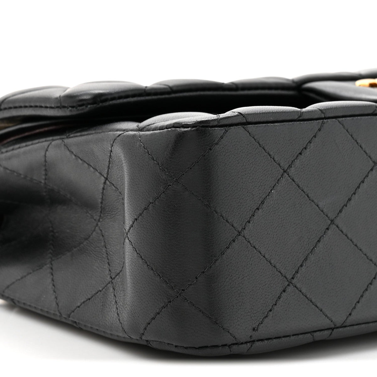 Lambskin Quilted Small Double Flap Black At My store