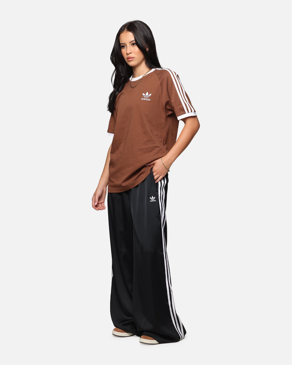 Best-Selling Adidas Women's Satin Wide Leg Pants Black