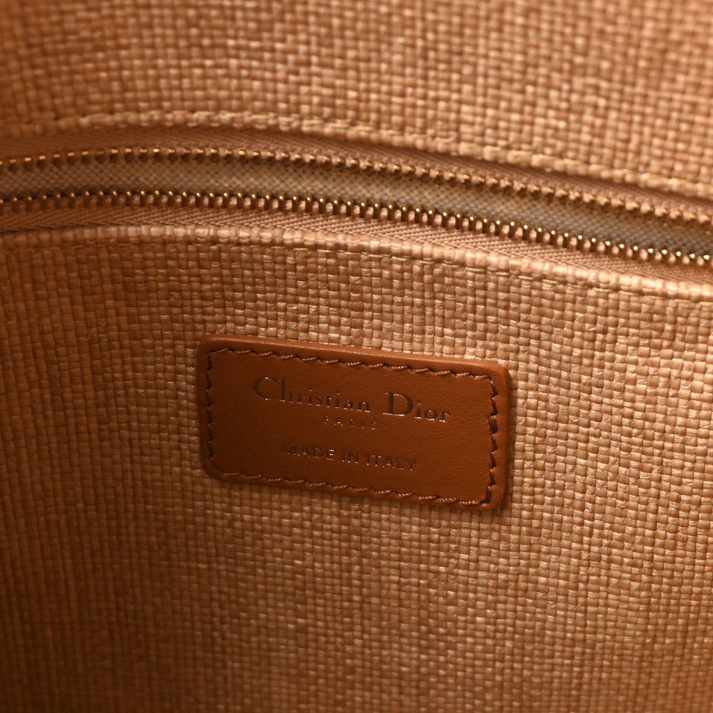 Raffia Macro Cannage Medium Book Tote Natural AT My store