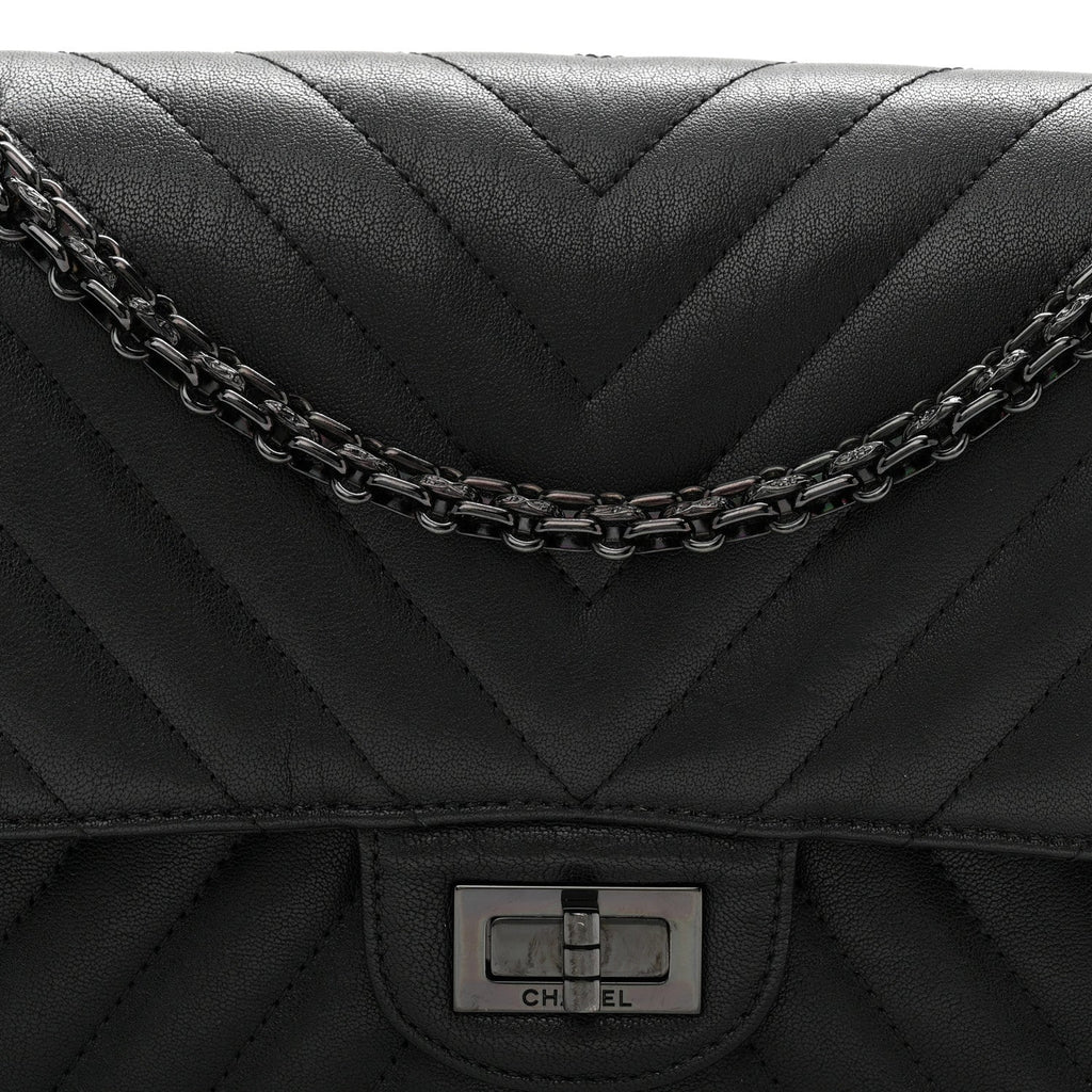 Sheepskin Chevron Quilted 2.55 Reissue 225 Double Flap So Black At My store