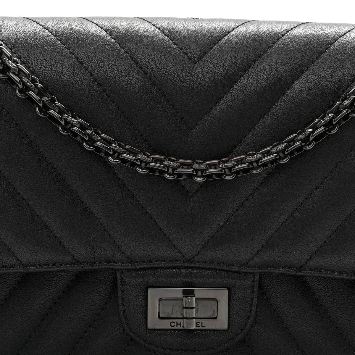 Sheepskin Chevron Quilted 2.55 Reissue 225 Double Flap So Black At My store