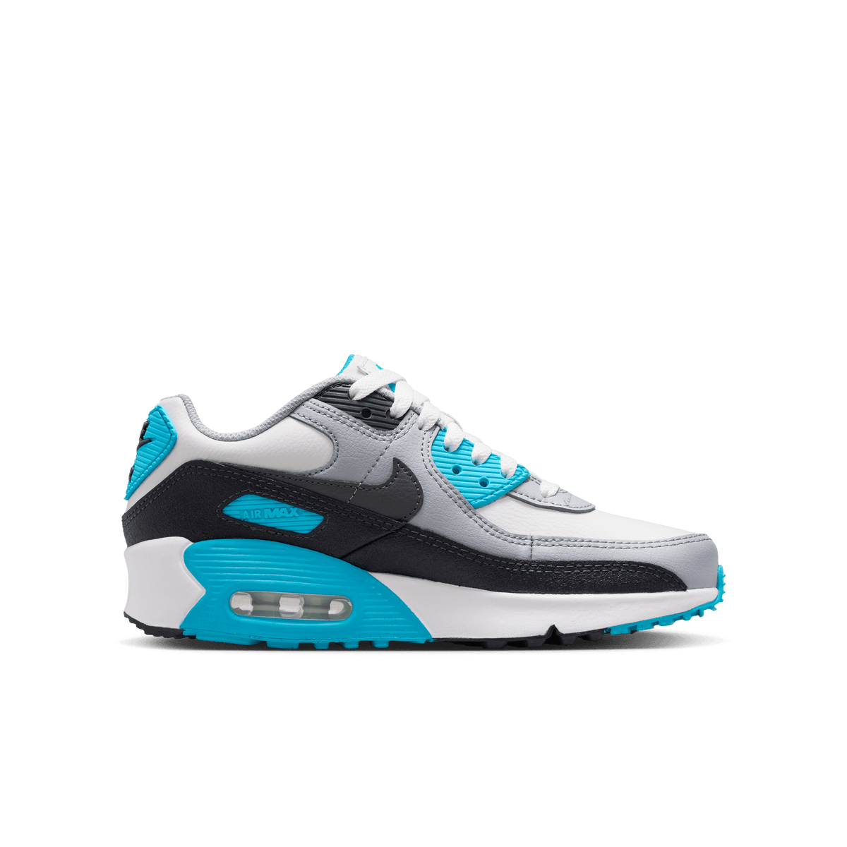 Big Kidsâ€?Nike Air Max 90 LTR "Platinum Tint Blue Lightning"