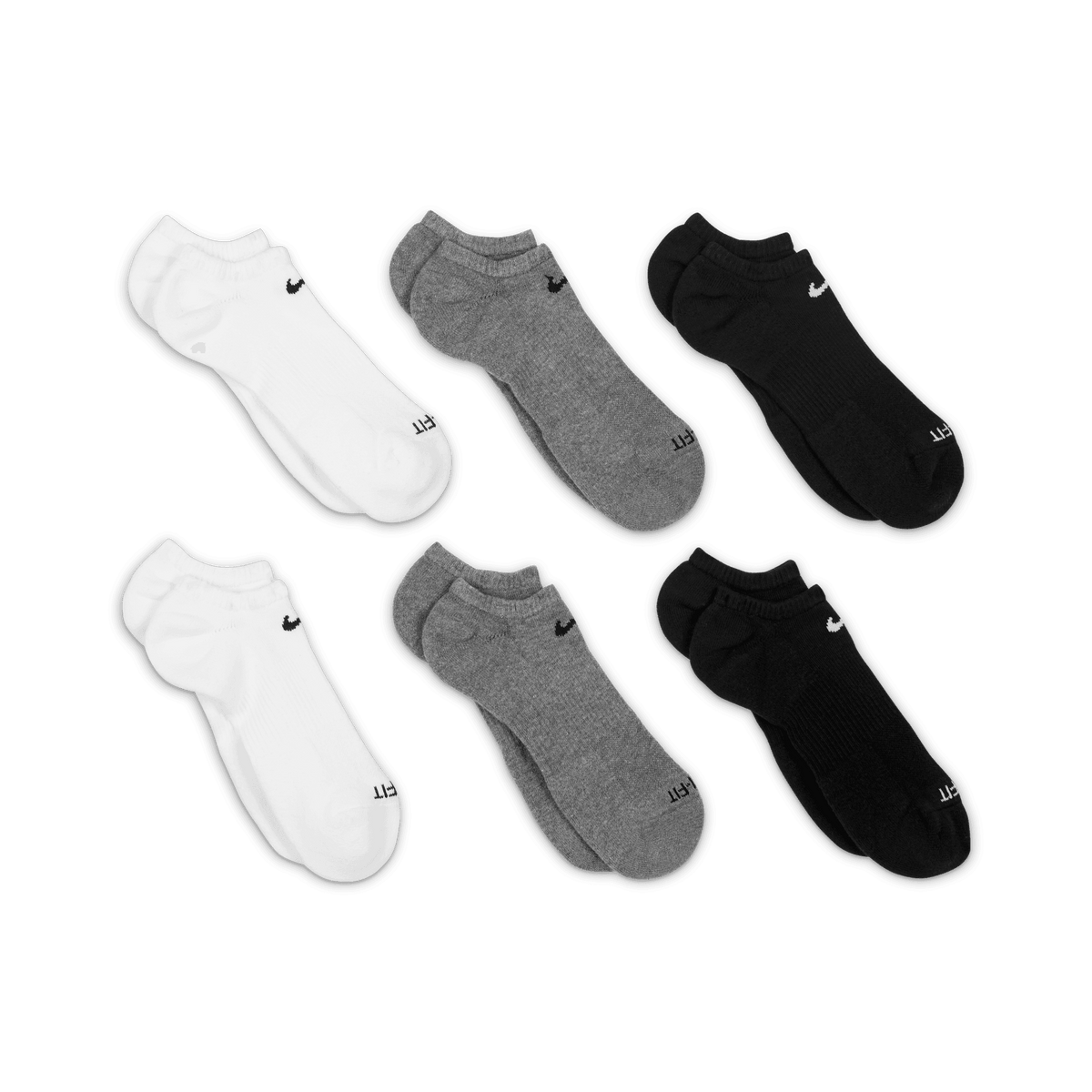Nike Everyday Plus Cushioned Training No-Show Socks (6 Pairs) "Unisex"