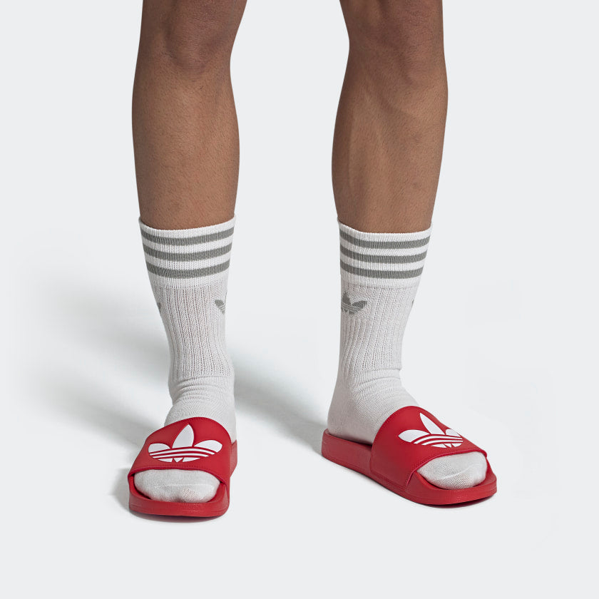 New Arrival Adidas Original ADILETTE LITE SLIDES Men - LUSRED/FTWWHT/ROULUX