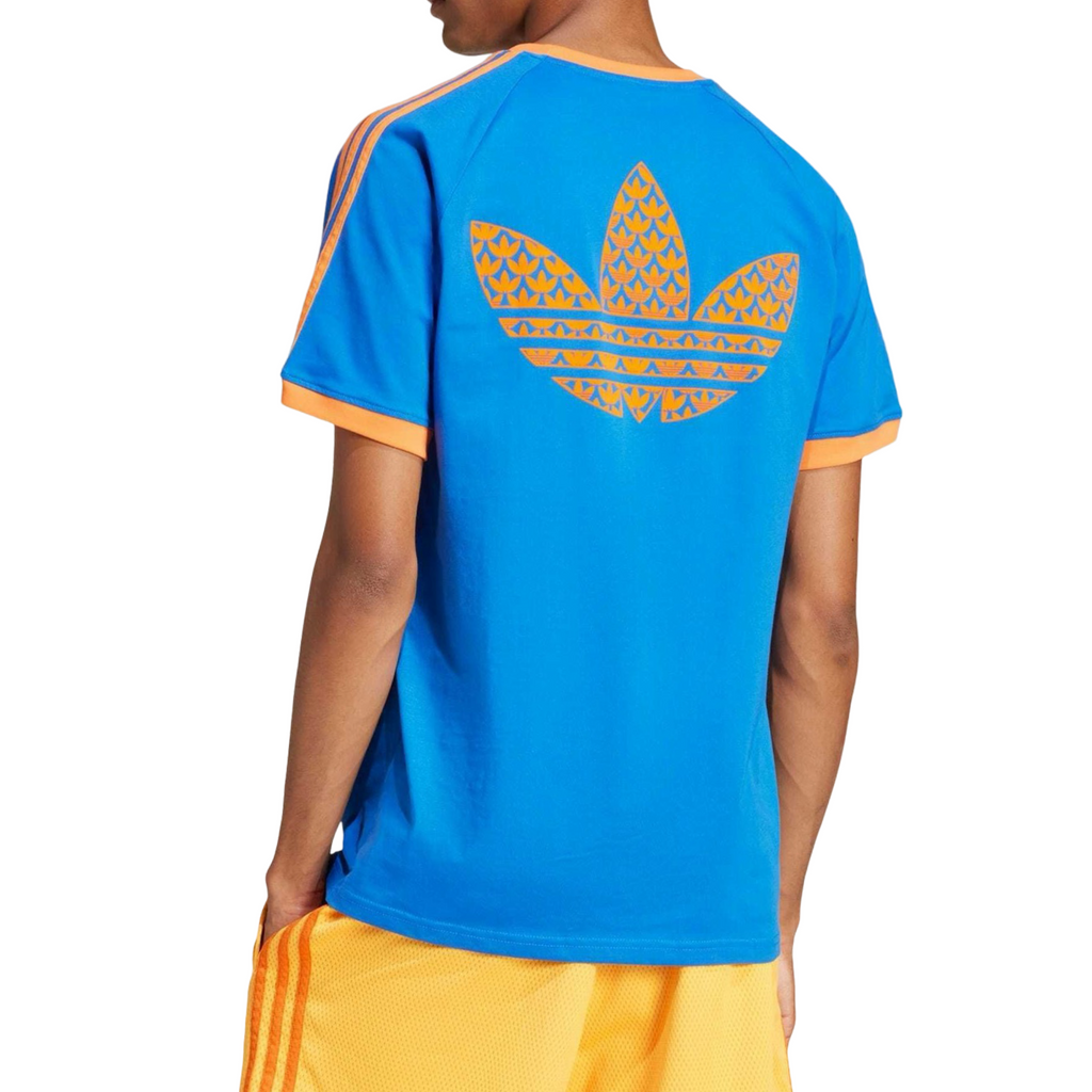 New Arrival Adidas Original Q2 MONOGRAM CAL 3-STRIPES TEE Men -BLUE ORANGE