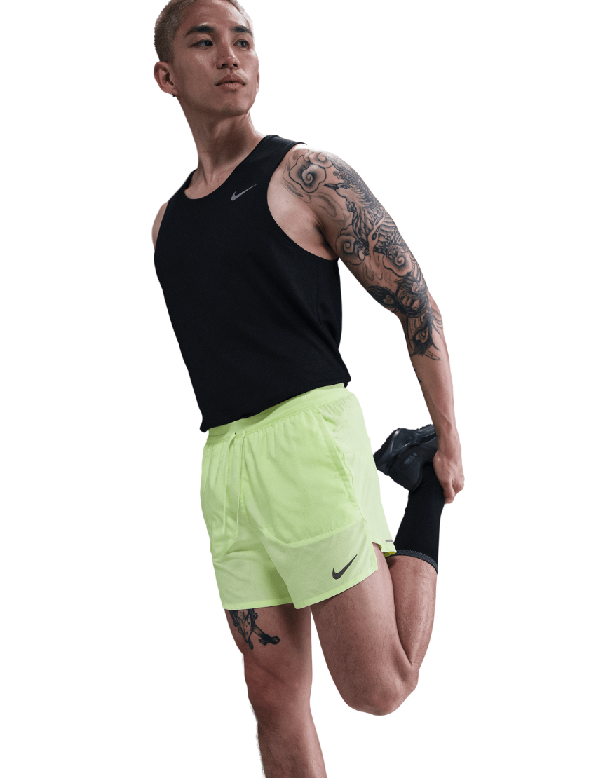 Top Seller Men's Dri-FIT Stride 5" Brief-Lined Running Shorts :Barely Volt | Reflective Silver
