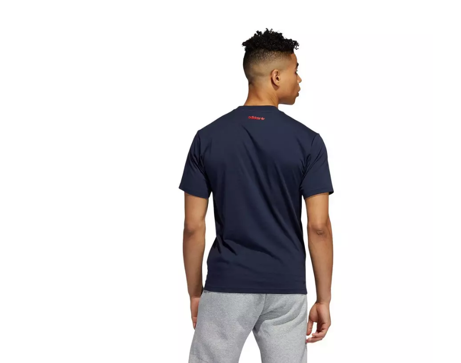 New Arrival Adidas Original LOGO PLAY SS T-SHIRT TEE Men - NAVY RED