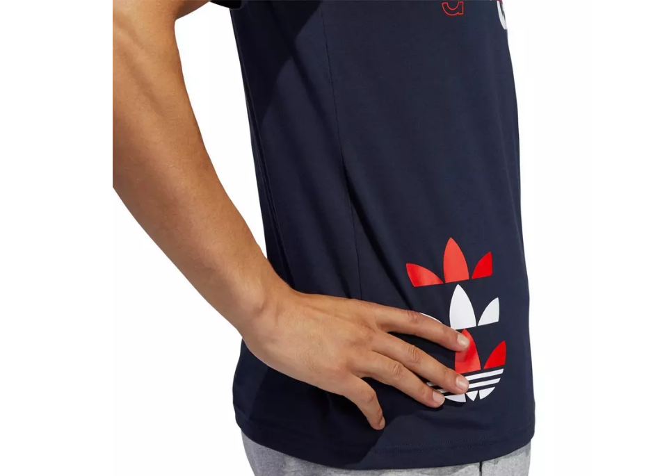 New Arrival Adidas Original LOGO PLAY SS T-SHIRT TEE Men - NAVY RED
