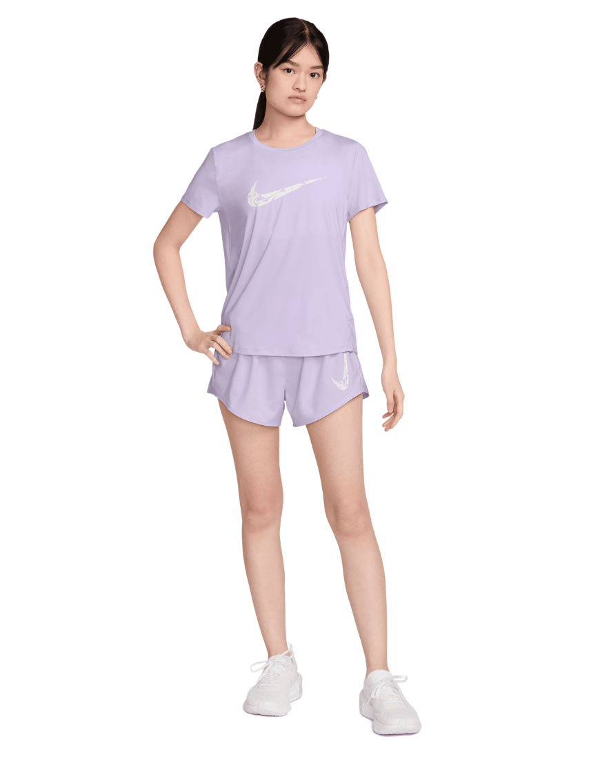 Top Seller Women's One Swoosh Dri-FIT Short-Sleeve Running Top :Lilac Bloom | White