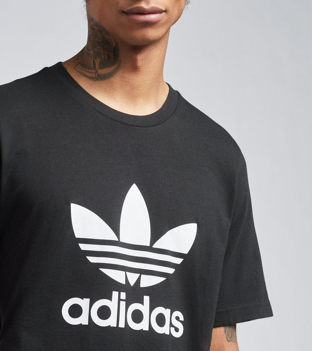 New Arrival Adidas Original 3-TREFOIL T-SHIRT TEE Men - BLACK WHITE