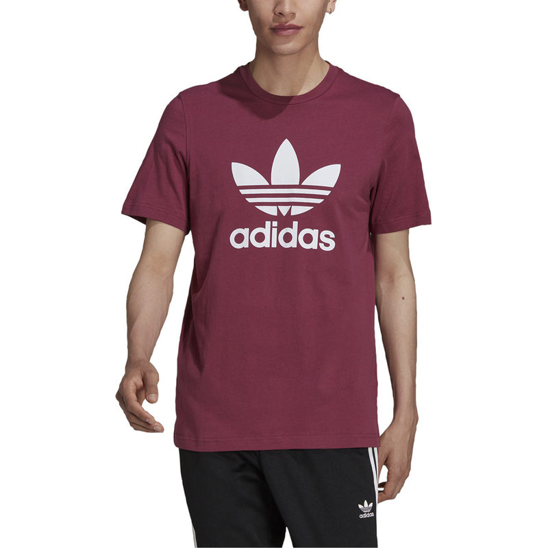 New Arrival Adidas Original 3-TREFOIL T-SHIRT TEE Men -VICTORY CRIMSON/WHITE