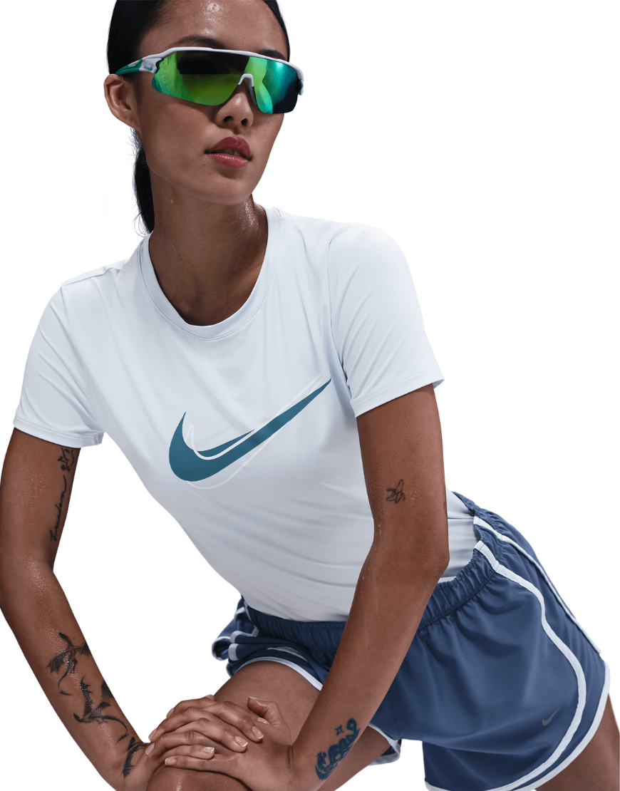 Top Seller Women's One Swoosh Dri-FIT Short-Sleeve Running Top :Blue Tint