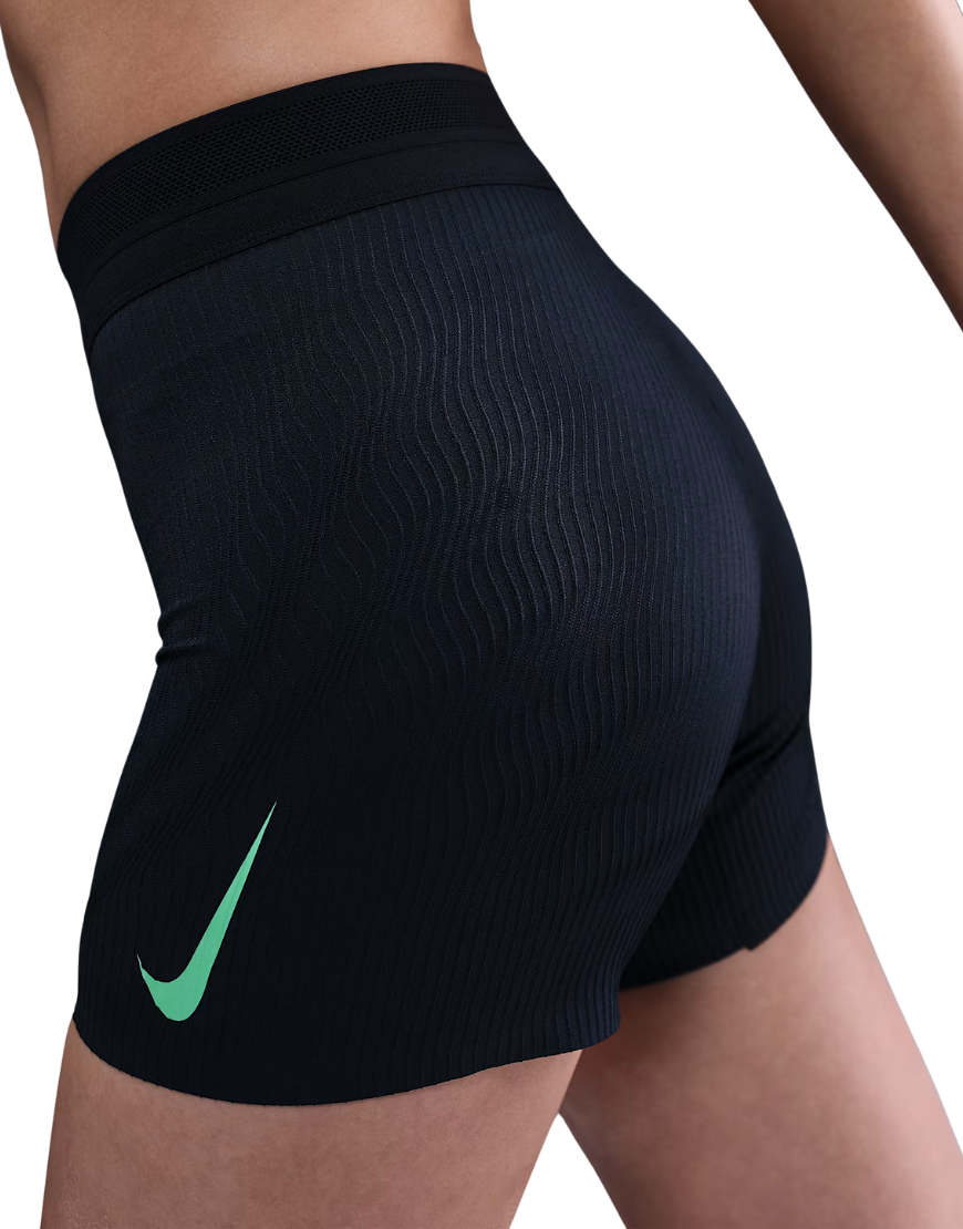 Top Seller Women's Dri-FIT AeroSwift Running Shorts: Black/Aster Pink/Green Shock