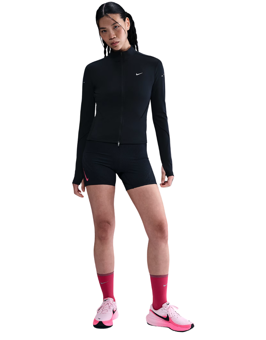 Top Seller Women's Dri-FIT AeroSwift Running Shorts: Black/Aster Pink/Green Shock