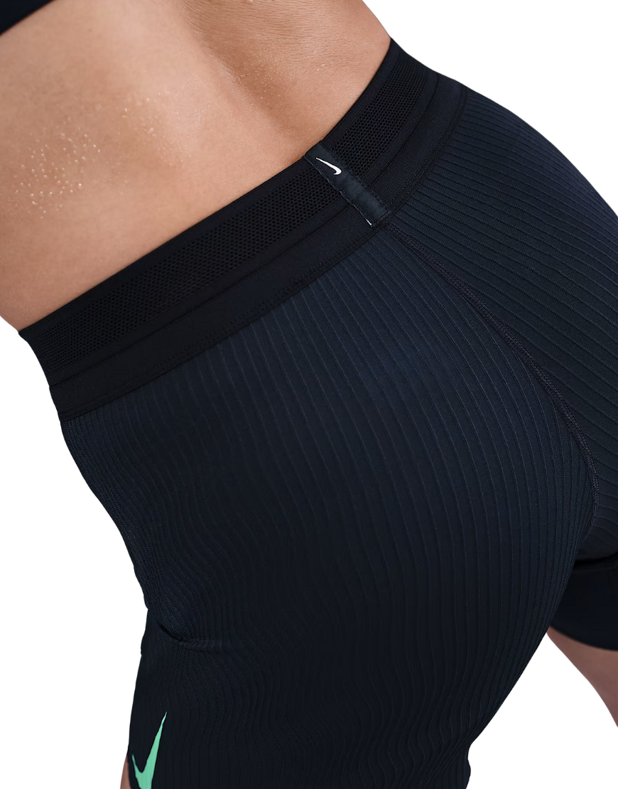 Top Seller Women's Dri-FIT AeroSwift Running Shorts: Black/Aster Pink/Green Shock