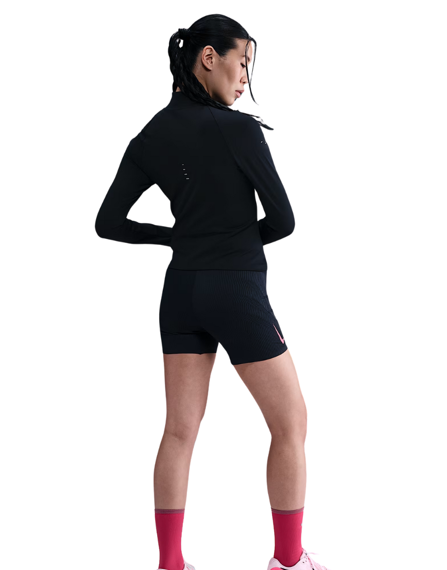 Top Seller Women's Dri-FIT AeroSwift Running Shorts: Black/Aster Pink/Green Shock