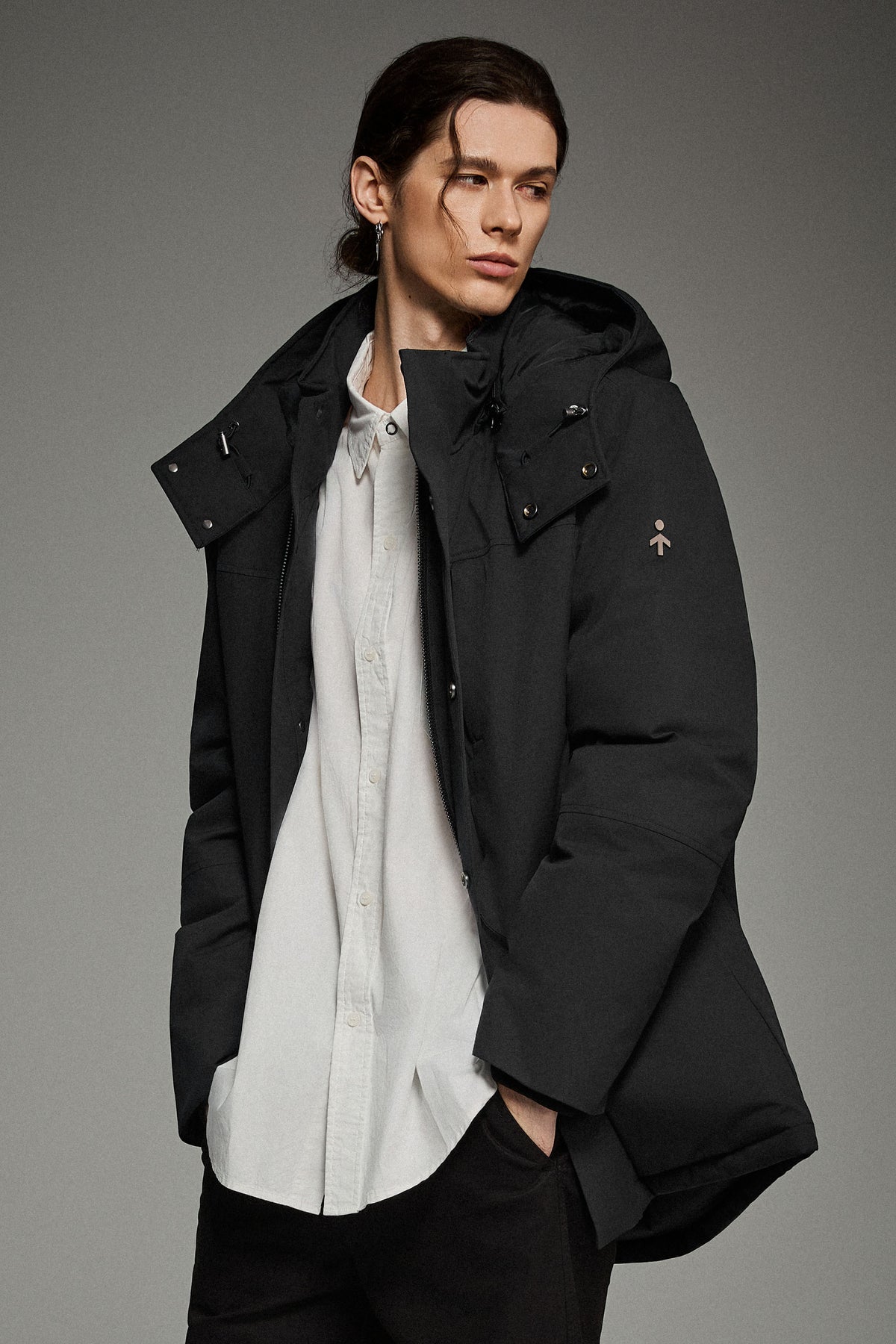Hot-Sale Mid-length Dual-Pocket Hooded Down Parka Jacket