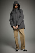 Hot-Sale Mid-length Dual-Pocket Hooded Down Parka Jacket