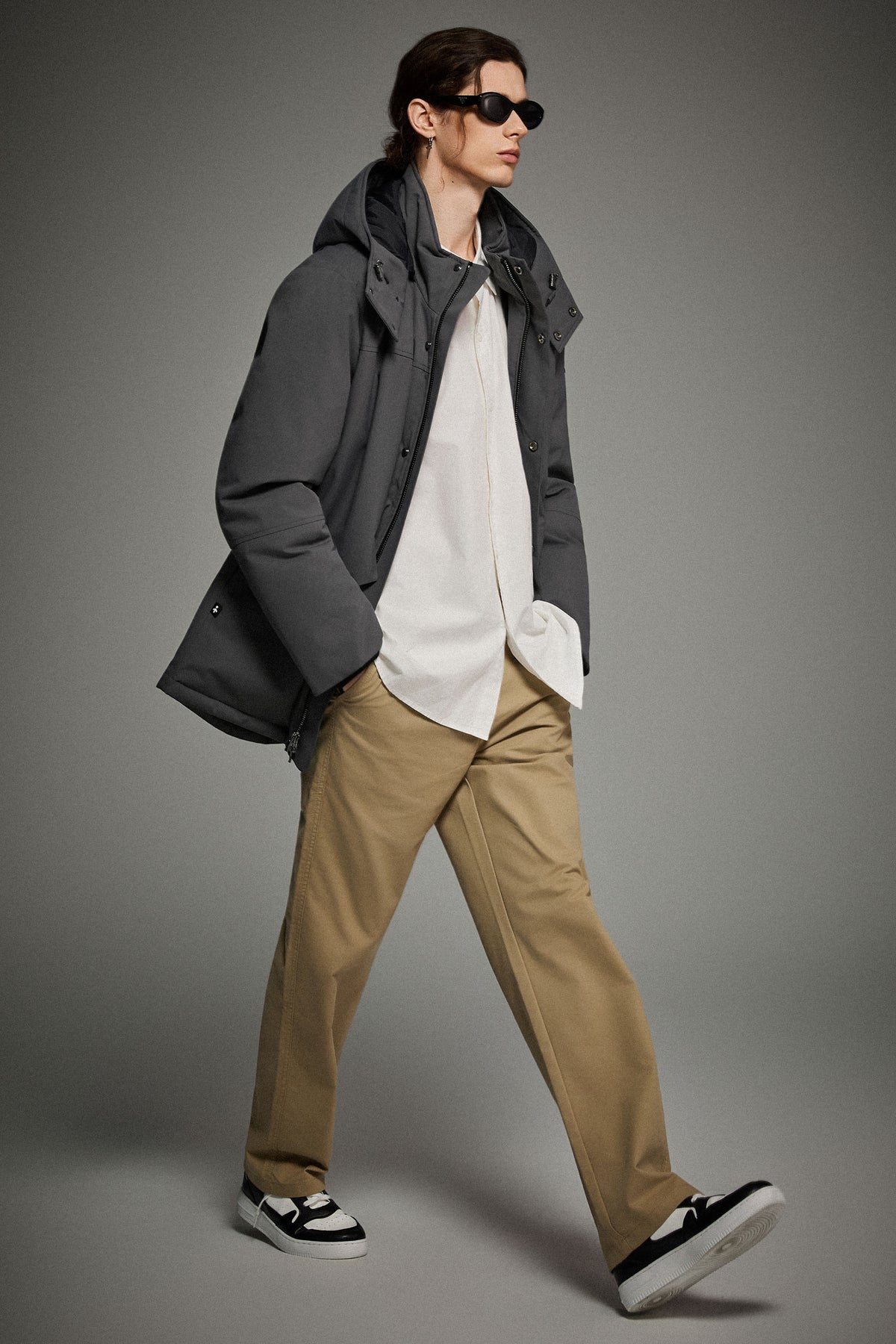 Hot-Sale Mid-length Dual-Pocket Hooded Down Parka Jacket
