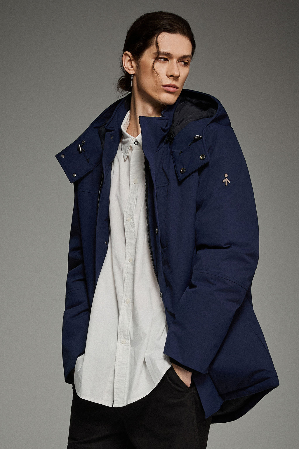 Hot-Sale Mid-length Dual-Pocket Hooded Down Parka Jacket