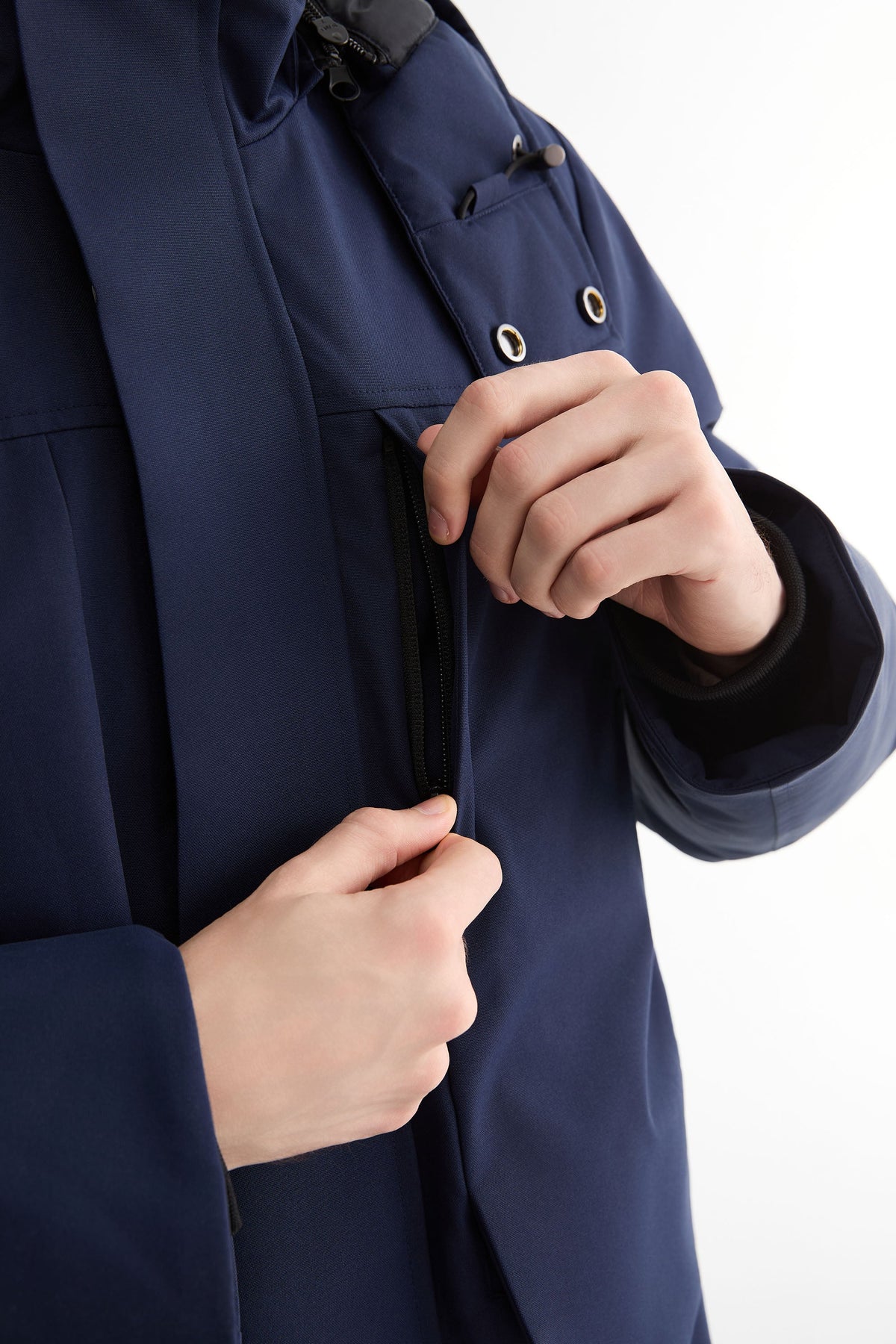 Hot-Sale Mid-length Dual-Pocket Hooded Down Parka Jacket