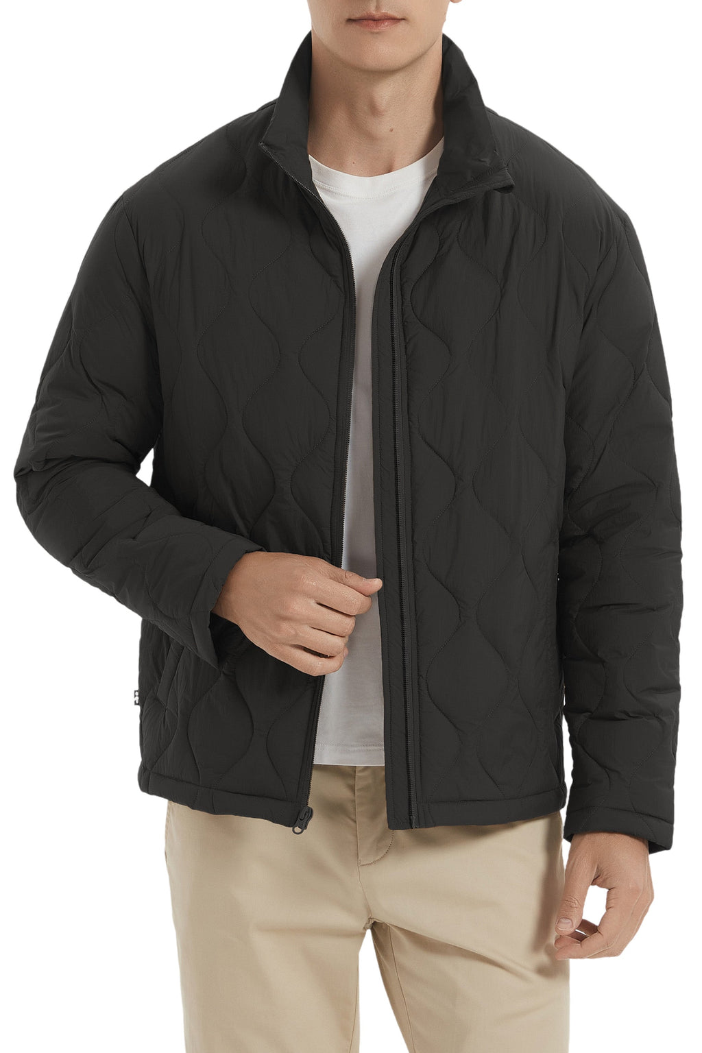 Hot-Sale Lightweight Quilted Down Bomber Jackets Full Zip