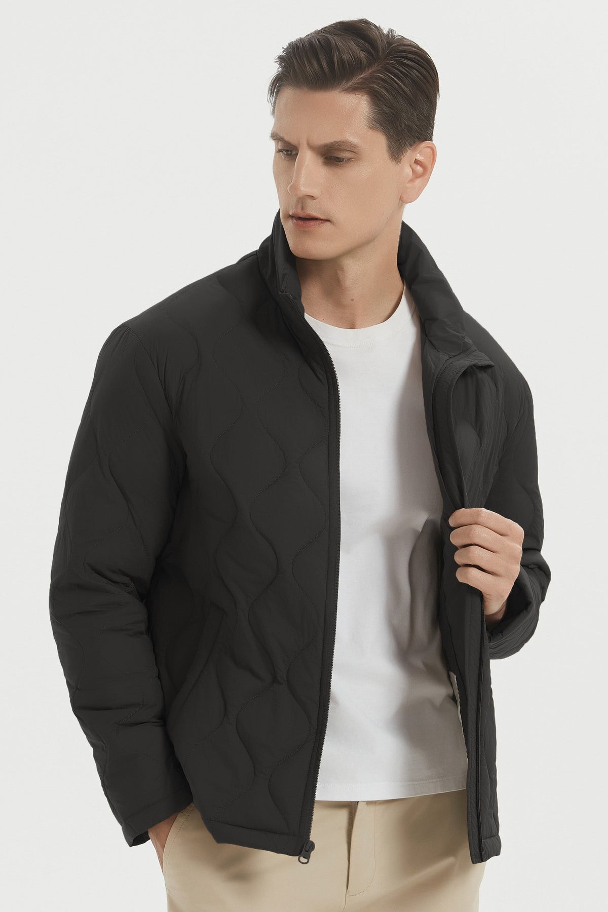 Hot-Sale Lightweight Quilted Down Bomber Jackets Full Zip