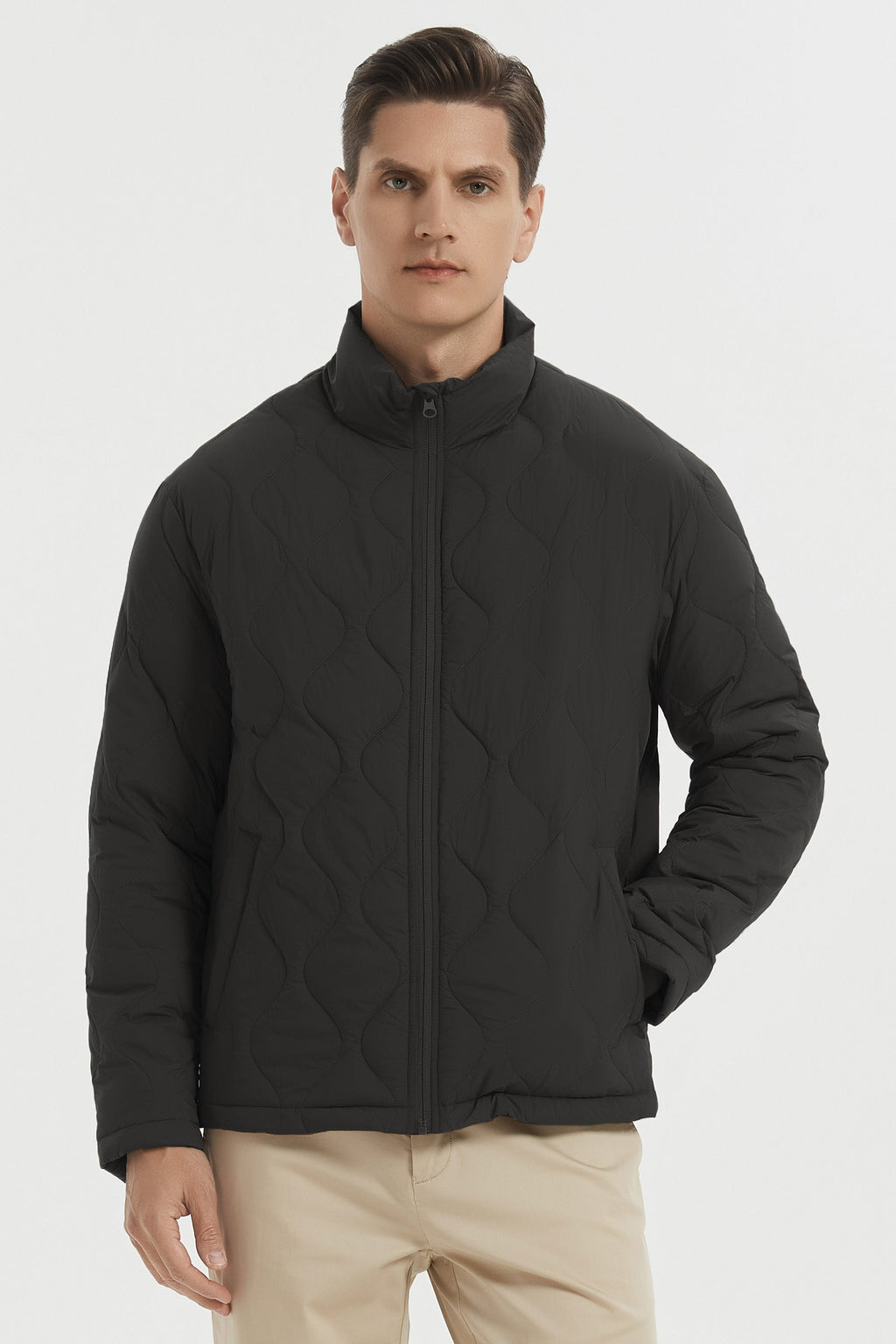 Hot-Sale Lightweight Quilted Down Bomber Jackets Full Zip