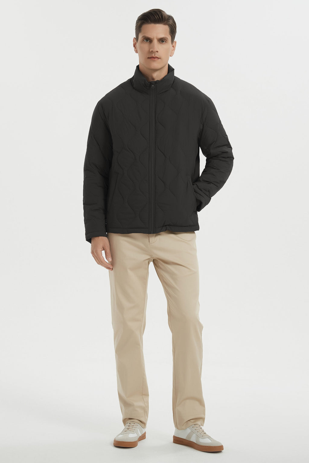 Hot-Sale Lightweight Quilted Down Bomber Jackets Full Zip