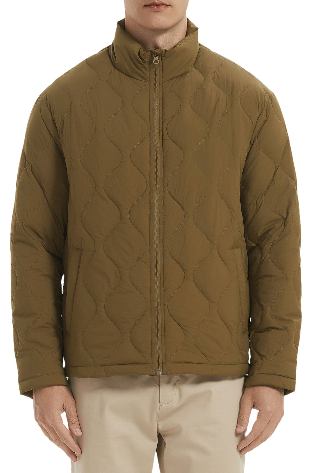 Hot-Sale Lightweight Quilted Down Bomber Jackets Full Zip