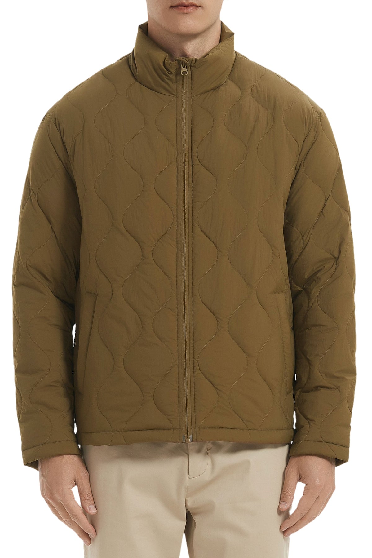 Hot-Sale Lightweight Quilted Down Bomber Jackets Full Zip