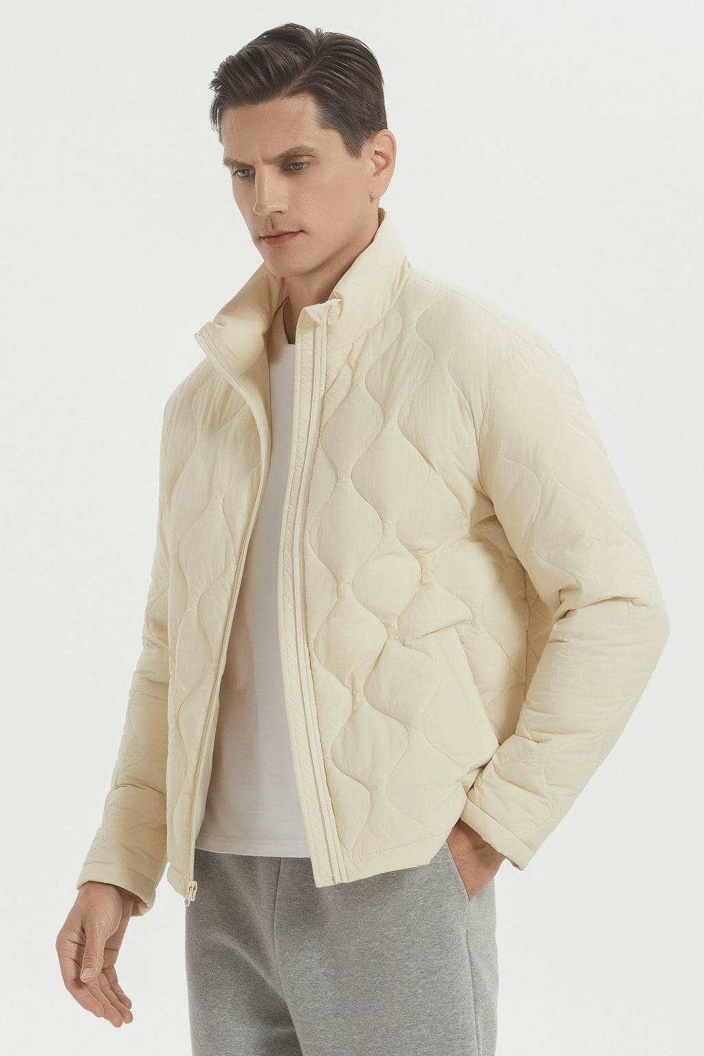 Hot-Sale Lightweight Quilted Down Bomber Jackets Full Zip