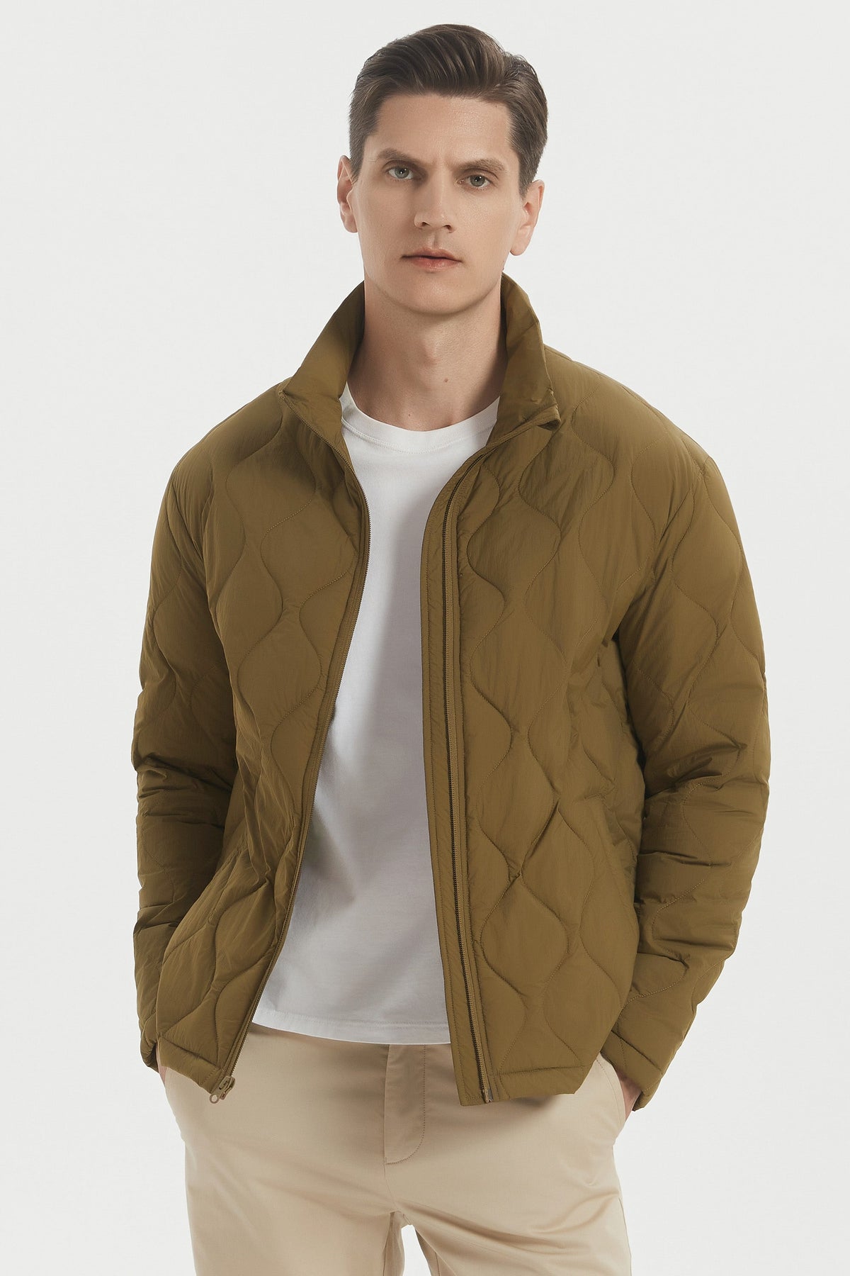 Hot-Sale Lightweight Quilted Down Bomber Jackets Full Zip