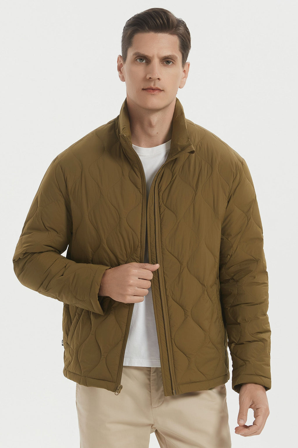 Hot-Sale Lightweight Quilted Down Bomber Jackets Full Zip