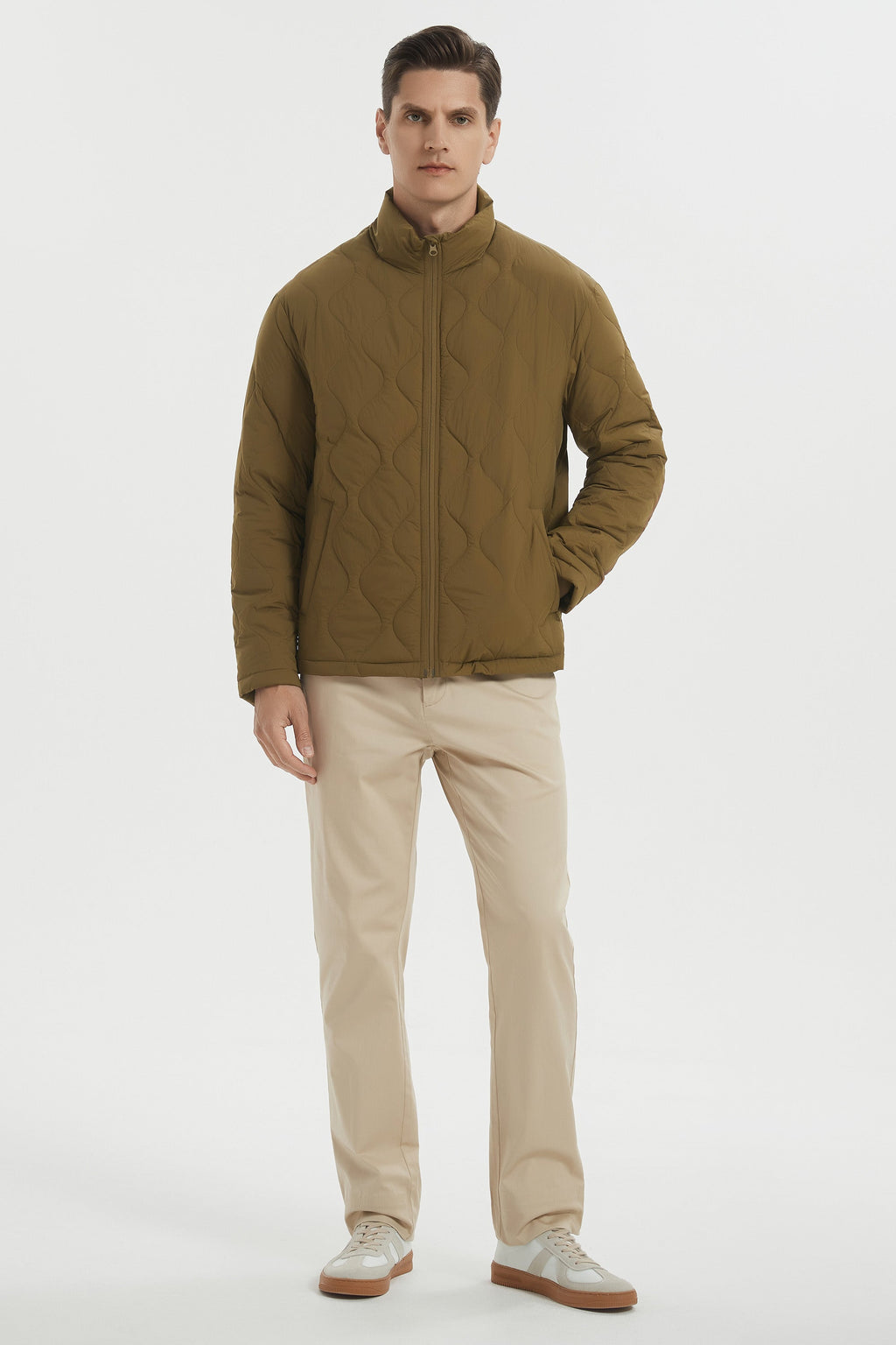 Hot-Sale Lightweight Quilted Down Bomber Jackets Full Zip