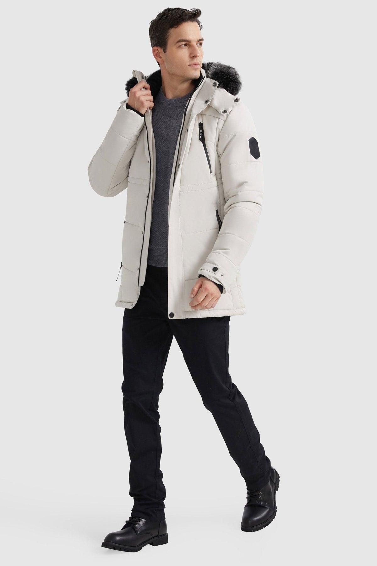 Hot-Sale Hooded Mountain Parka with Faux Fur