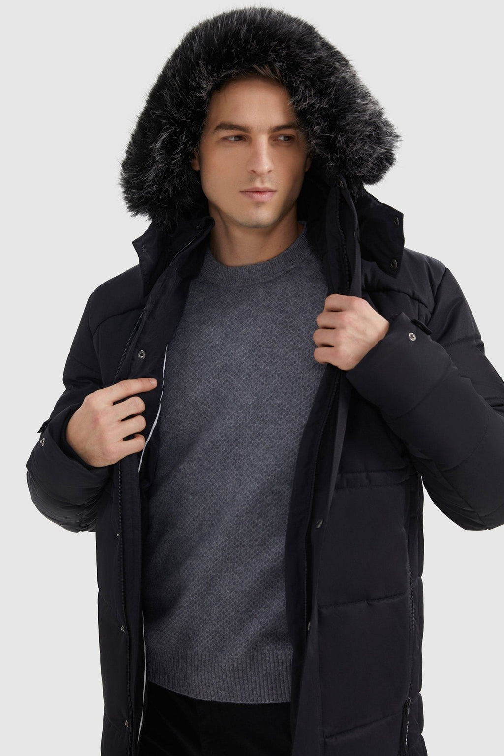Hot-Sale Hooded Mountain Parka with Faux Fur