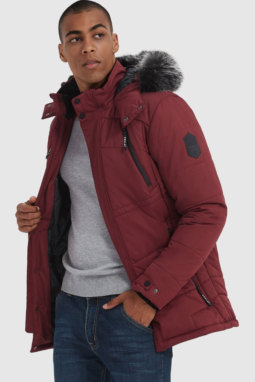 Hot-Sale Hooded Mountain Parka with Faux Fur