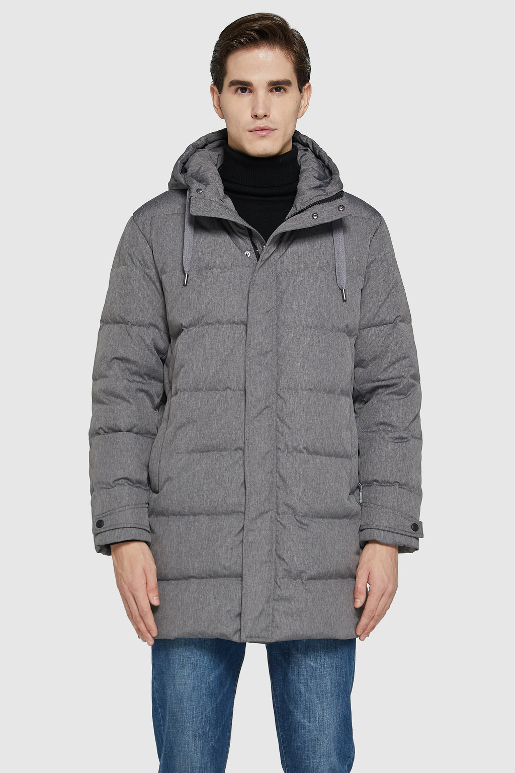 Hot-Sale Mid-Length Warm Hooded Puffer Down Jacket