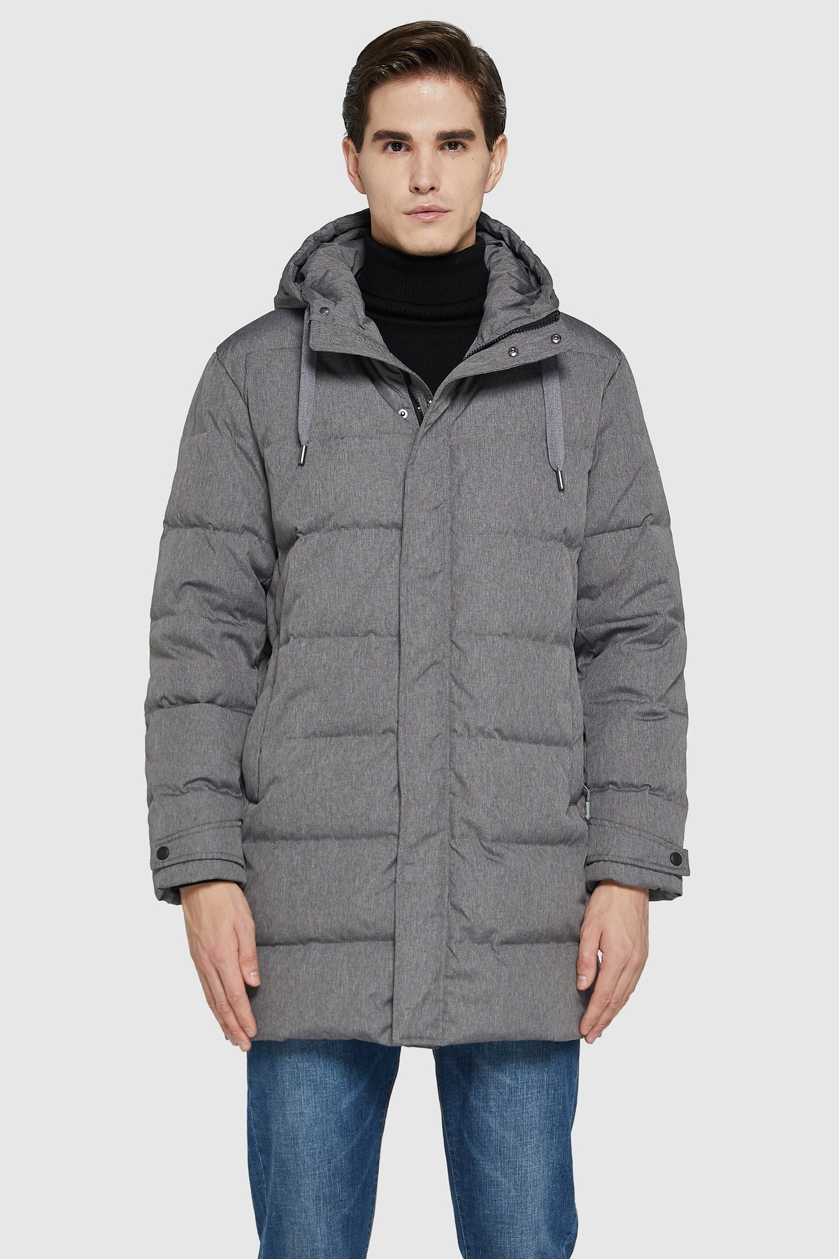 Hot-Sale Mid-Length Warm Hooded Puffer Down Jacket