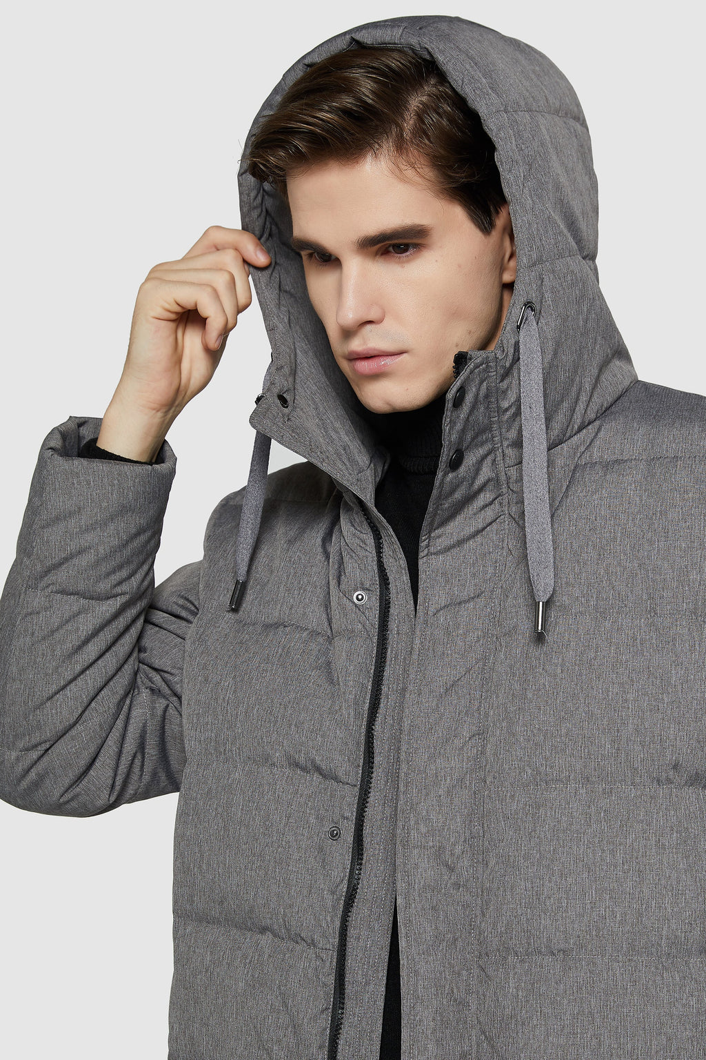 Hot-Sale Mid-Length Warm Hooded Puffer Down Jacket
