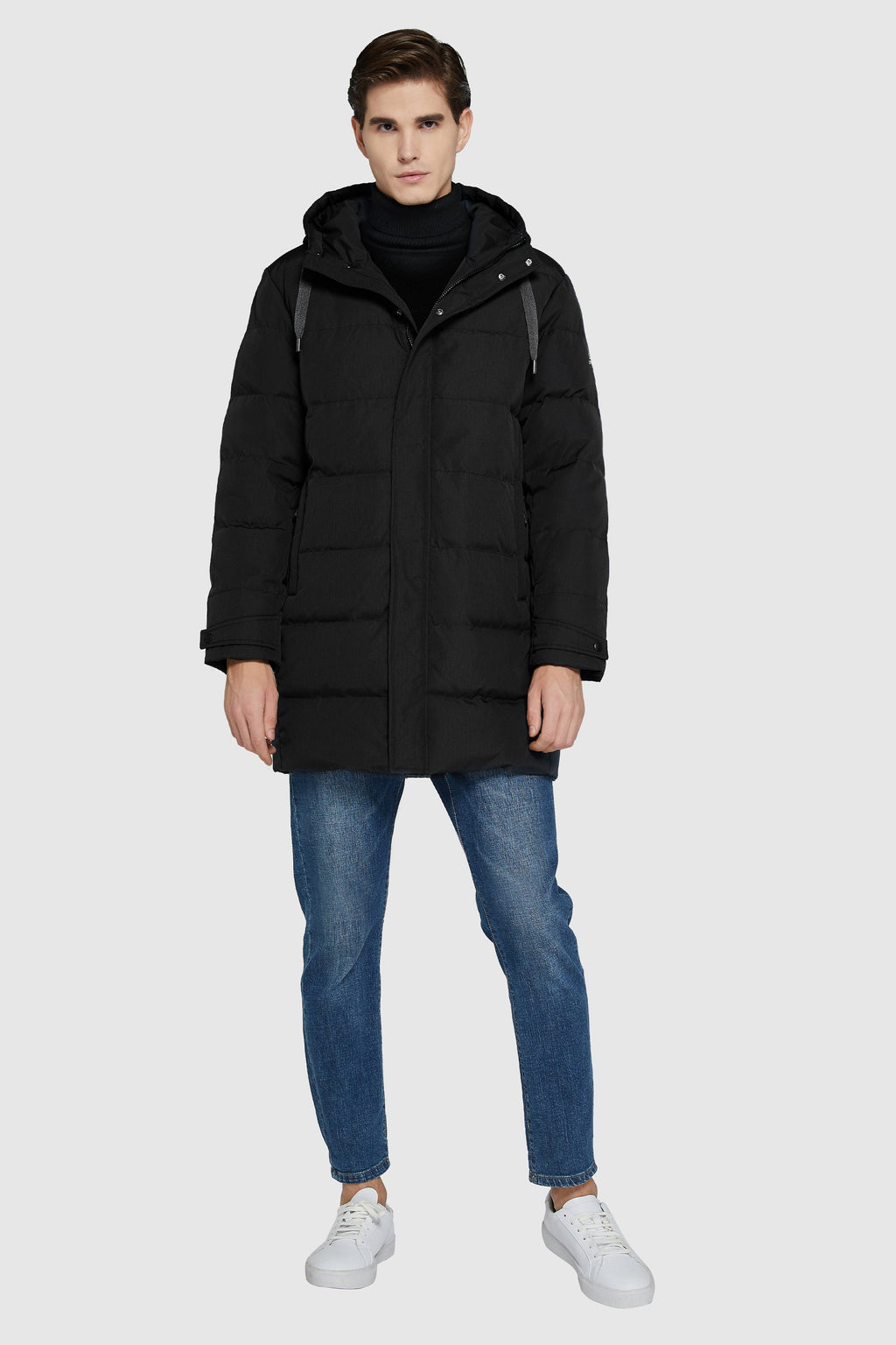 Hot-Sale Mid-Length Warm Hooded Puffer Down Jacket