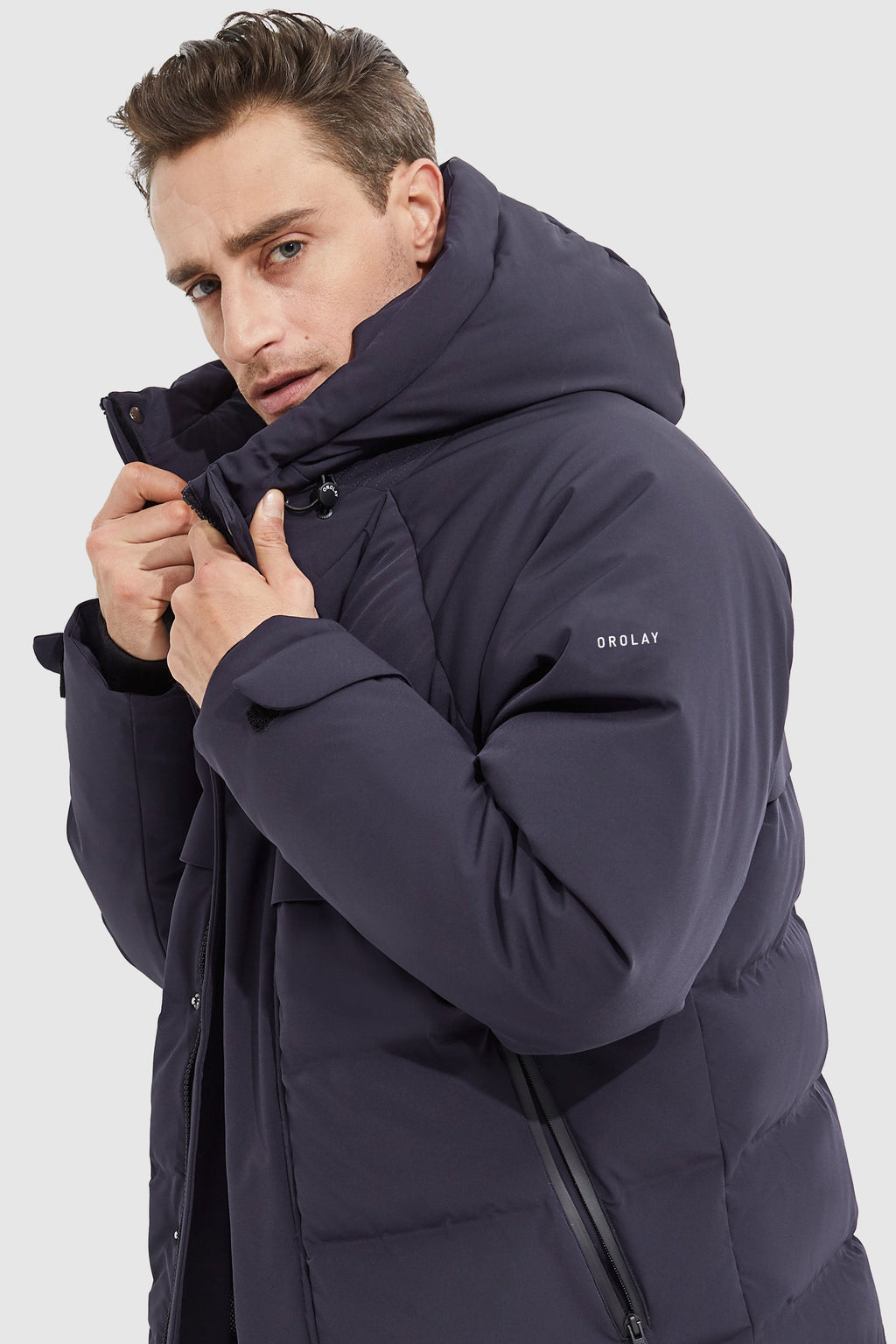 Hot-Sale Winter Hood Ribbed Cuff Down Jacket